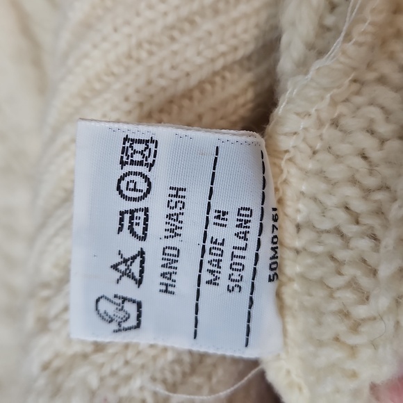 Vintage Peterborough Row 100% Wool Sweater Men's M Made in Scotland Cable Knit - Picture 5 of 13